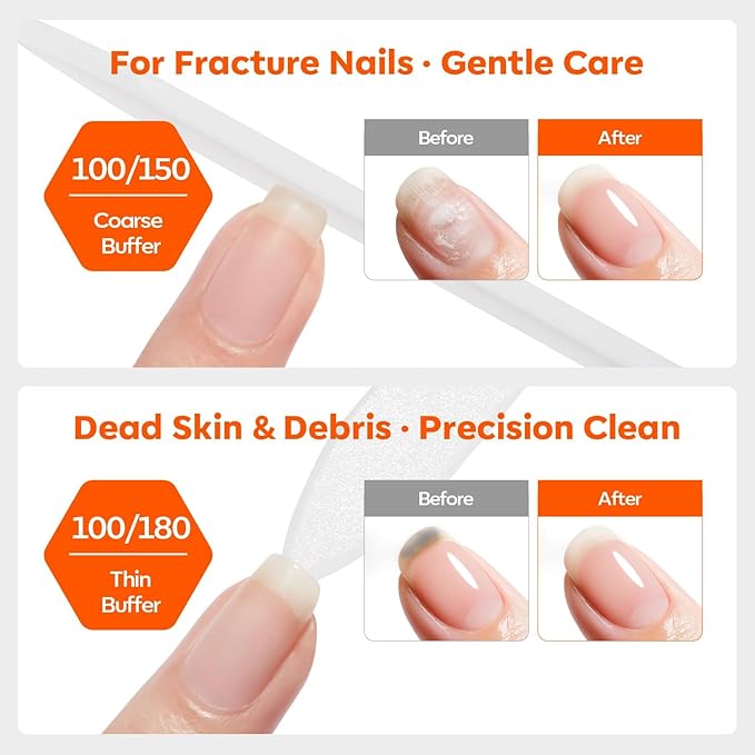 Modelones Nail Files, 3 PCS Crystal Glass Nail Files with 180/240 Grit – Double-Sided Reusable Fingernail Buffers & Cuticle Remover for Home, Travel, and Salon Manicure