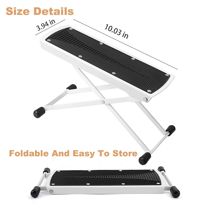 Foldable Pedicure Foot Rest, 6 Heights Adjustable Foot Stand Pedicure Tool, Non-Slip Sturdy Beauty Footrest for Easy-at Home Pedicures, Pedicure Stool Assistant for Home Foot Spa Bath