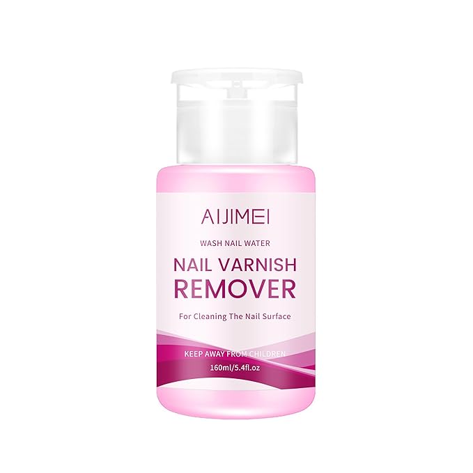 AIJIMEI Nail Polish Remover For Regular Nail Polish Pump Bottle Design 160ml & Nail Cleanser Cleaning The Surface Of Nails Varnish Of Oil FLot Glue On Surface Applicable For Nail Daily Clean