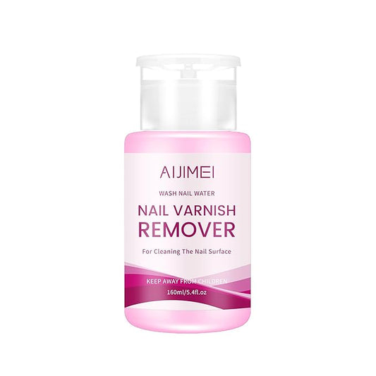 AIJIMEI Nail Polish Remover For Regular Nail Polish Pump Bottle Design 160ml & Nail Cleanser Cleaning The Surface Of Nails Varnish Of Oil FLot Glue On Surface Applicable For Nail Daily Clean