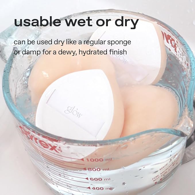 glow more mini cloud sponge 3EA | featuring skin-friendly rubycell | puff-shaped sponge that effortlessly simplifies makeup application, perfect makeup sponge for quick and even application, 0.06 lbs