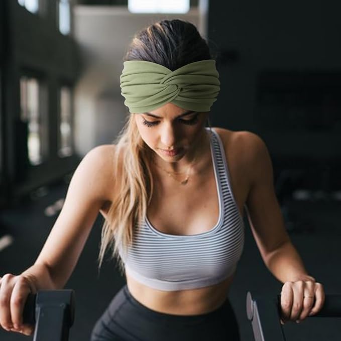 Extra Wide Headbands for Women Large Turban Headband Non Slip Boho Elastic Hairband Hair Twisted Knot Head Bands Accessories