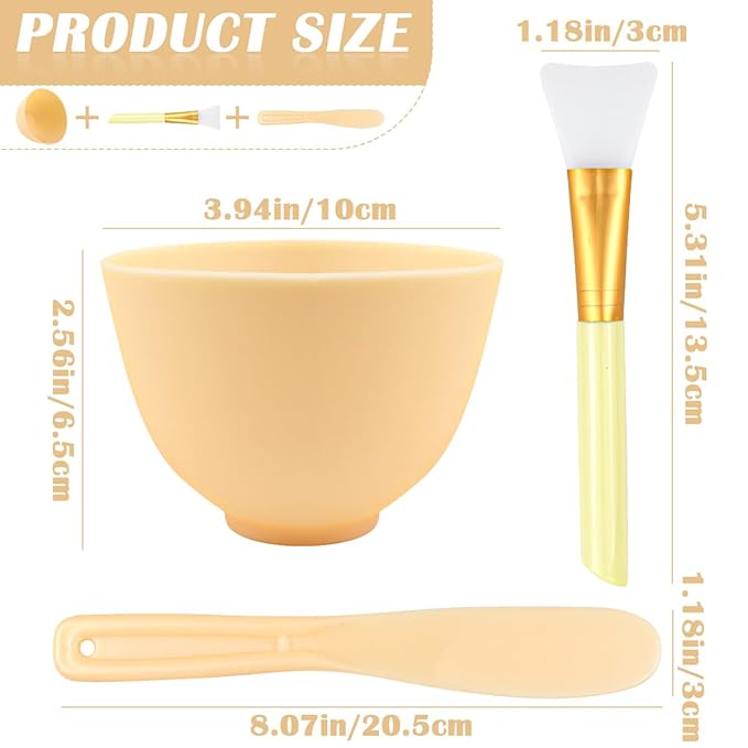 Silicone Face Mask Mixing Bowl Set, Microwavable Silicone Facial Mud Bowl with Bowl Stick Spatula, Face Mask Applicator, Cosmetic Beauty Tool for Home Salon