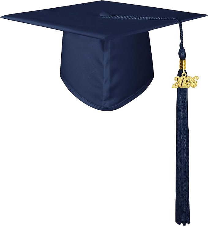 GraduationMall Matte Kindergarten & Preschool Graduation Cap for Kids with 2026 Tassel Black