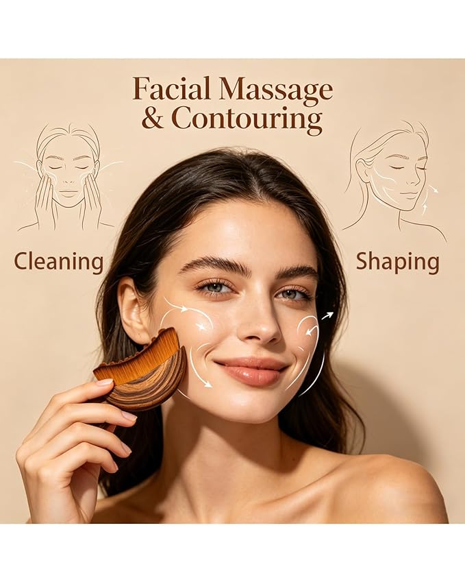 Lymphatic Contour Face Brush for Drainage Sculpting, Soft Gentle Facial Cleansing Tool, Reduces Puffiness, for Sensitive Skin Daily Skincare Routine, Ergonomic Design, Travel Friendly (1PCS)