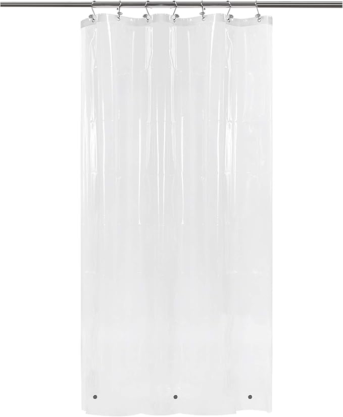 Barossa Design Narrow Shower Curtain Liner with 3 Magnets - 36" x 78", Waterproof PEVA Shower Liner for Small Long Bathroom Stall, PVC Free, Metal Grommets - Clear, 36X78
