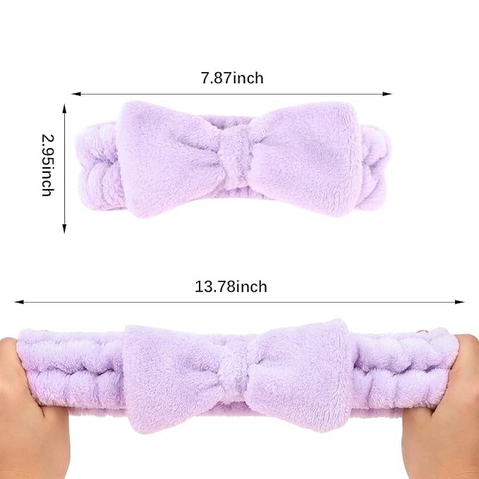 Semato Bachelorette Party Favor Set Bride and Bridesmaid Spa Headband Skincare Headbands for Women Gifts and Party Supplies (Purple)