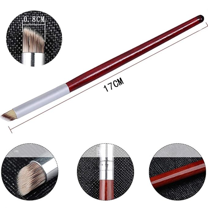 SILPECWEE 5Pcs Ombre Nail Brush Acrylic Nail Brush Set Nail Gradient Brushes Nail Painting Pens Nail Art Tools For Gel Nails Manicure Accessories