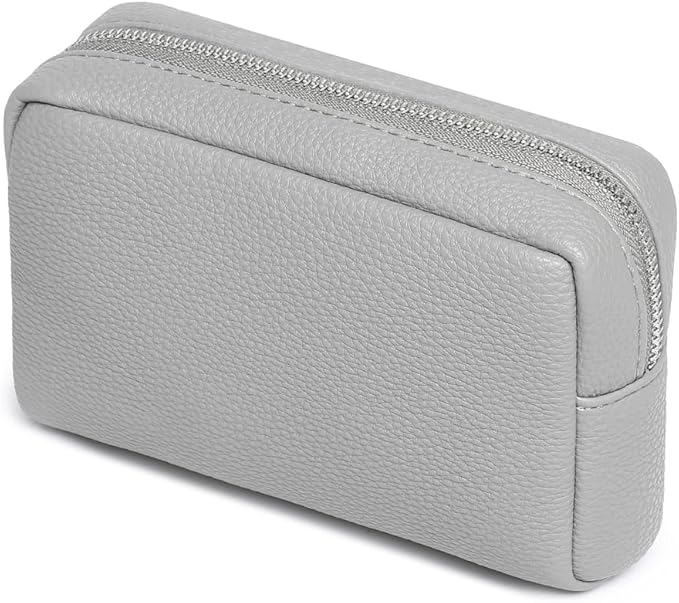 Makeup Bag Large Capacity Women's Classic Black Wash Bag Adjustable Partition Wash Brush and Cosmetic Carrying Bag (PU/Shark Gray)