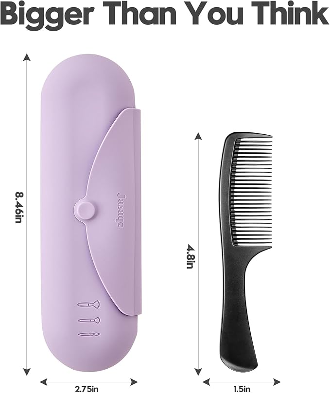 JASAQE Silicone Makeup Brush Holder，Travel Makeup bag-Soft Portable Cosmetic Face Brushes Holder，Large Travel Makeup Brush Case with Anti-Fall Out Magnetic Closure