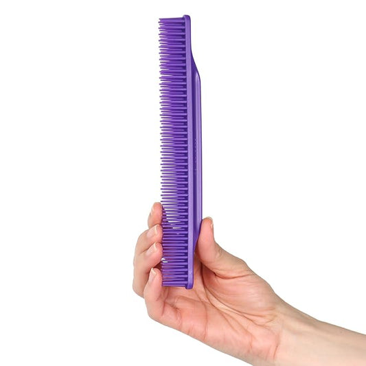 Allegro Combs 3-Row Detangling Comb, Wide Tooth Curl Defining Brush, Perfect for Women Curly Hair Stylists, Curl Defining Comb, Made In The USA, 1 Piece, Purple
