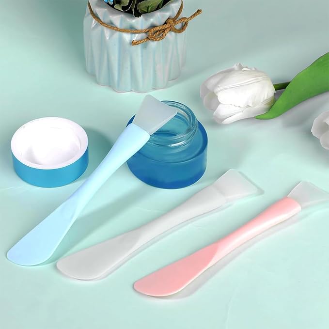 6 Pack Soft Silicone Facial Mask Applicator, Reusable Makeup Face Mask Brush Spatula, Plastic Washable Beauty Cosmetic Tools for Clay, Cream, Gel, Mud, DIY Mixing, Skincare, Sampling, Waxing