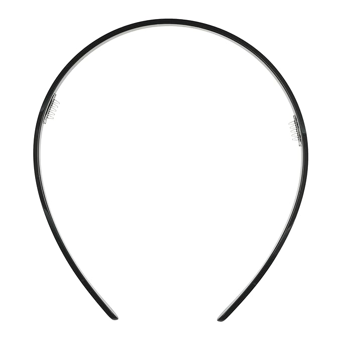 Thin Headband for Women, 1/4" Ultracomfort Headband, Checkered Tortoise Brown, Flexible Fit with No Slip Gentle Teeth, All-Day Hold | France Luxe
