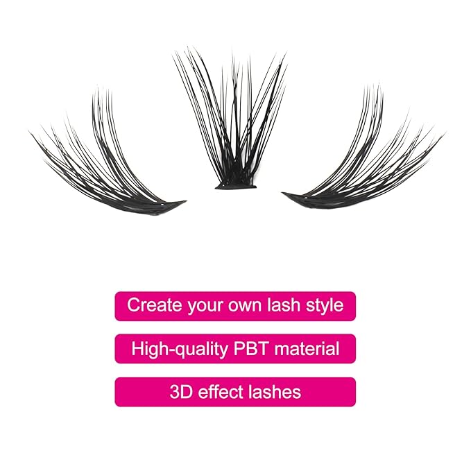 Lash Clusters 10D 20D 30D 40D Individual Lashes Wispy Cluster Lashes DIY Eyelash Extension Eyelash Clusters Individual Lash Extension Supplies (40D-0.07D, 10mm)