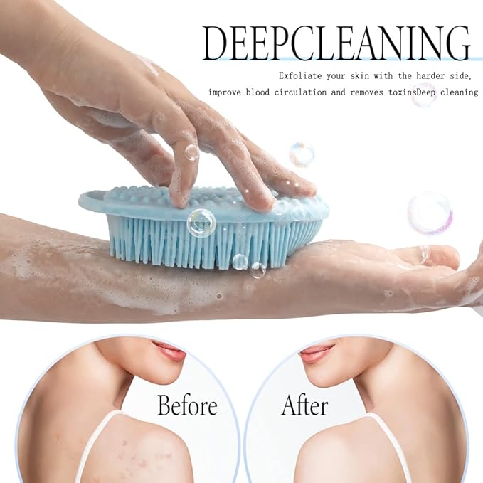 6 Pack Silicone Body Scrubber, Soft Silicone Loofah Exfoliating Body Scrubber Fit for All Kinds of Skin, Clean and Sanitary