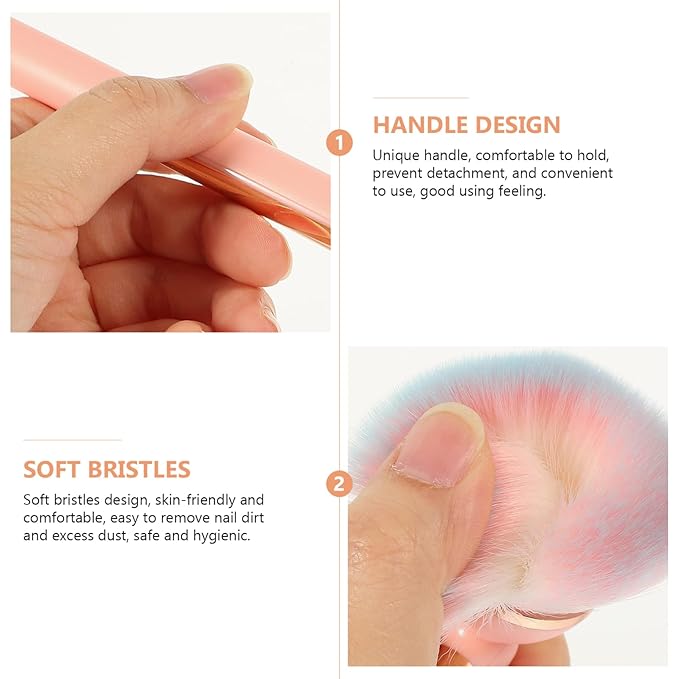 Nail Dust Brush Portable Makeup Brush for Loose Powder and Blush with Soft Handle Compact Size for Nail Art and Makeup Application