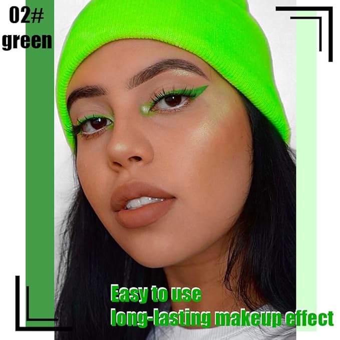 evpct Green Matte Liquid Eyeliner Waterproof Smudge Proof, Green Eye Liner Liquid Liner for Face Body Paint, Long-lasting Eyeliner Waterline Thin Quick-dry Eyeliners Pencil Eye Makeup Stay all Day