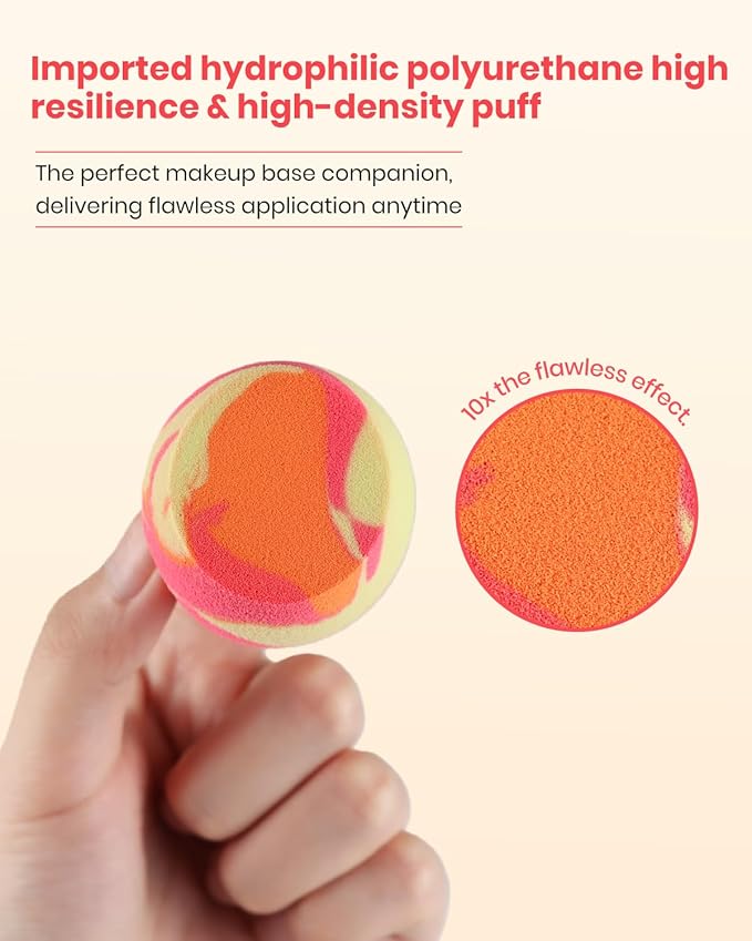 7Pcs Tri Color Makeup Sponge, Low Absorption Latex Free Soft Makeup Sponges For Foundation,Beauty Sponge Blender for Power&Cream,Liquid (Multicolor)