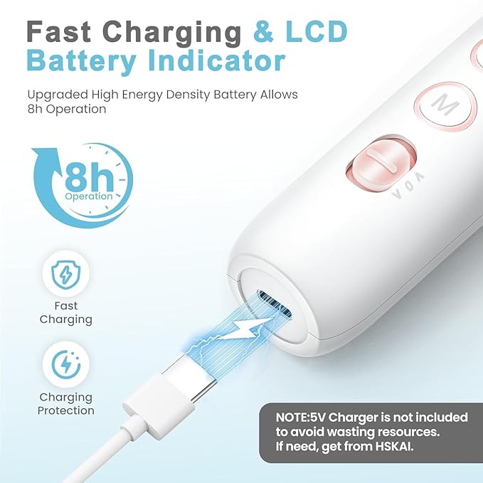Professional Nail Drill Kit: Electric Nail File with LCD & Lamp, Long-Lasting Thick Toenail Grinder, Rechargeable & Cordless Toe Nail Dremel Tools for Women & Men Manicure and Pedicure Gifts