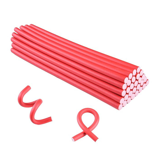 Royota 30PCS 9.45" Flexible Hair Rollers Flexi Hair Rods Foam Curlers Heatless Bendable Twist Flexirod for Short Medium and Long Hair (0.47 x 9.45 Inch, Random Color)
