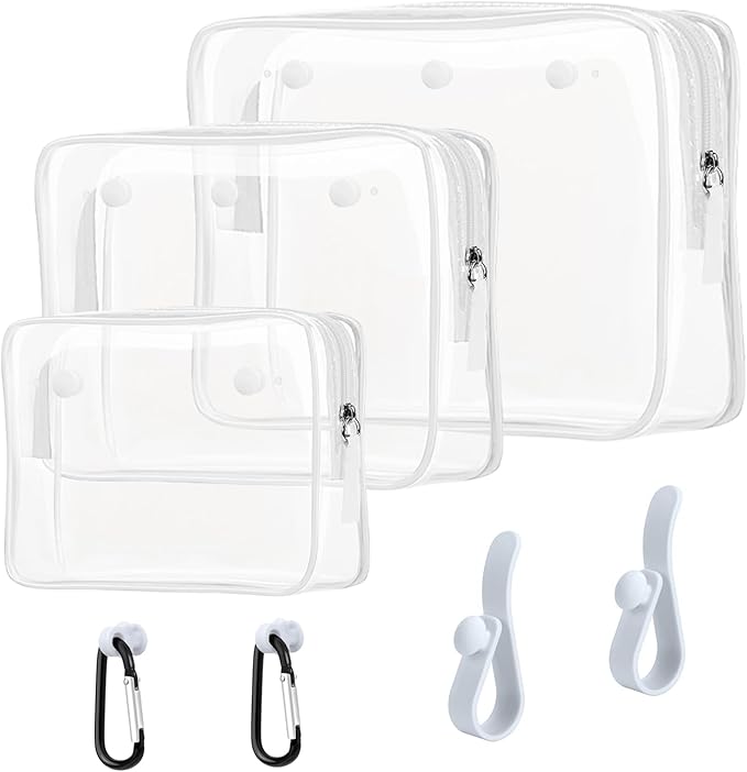 Clear Insert Bag Accessories for Beach Tote Bag, Clear Travel Storage Inner Pouch for Cosmetic, Toiletry & Makeup Brush Organizer Divider