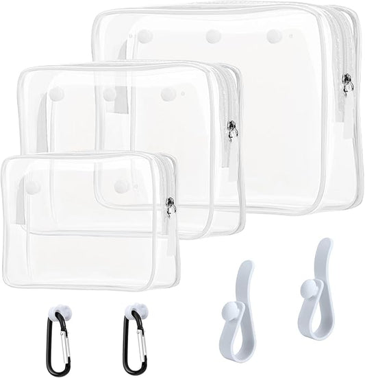 Clear Insert Bag Accessories for Beach Tote Bag, Clear Travel Storage Inner Pouch for Cosmetic, Toiletry & Makeup Brush Organizer Divider