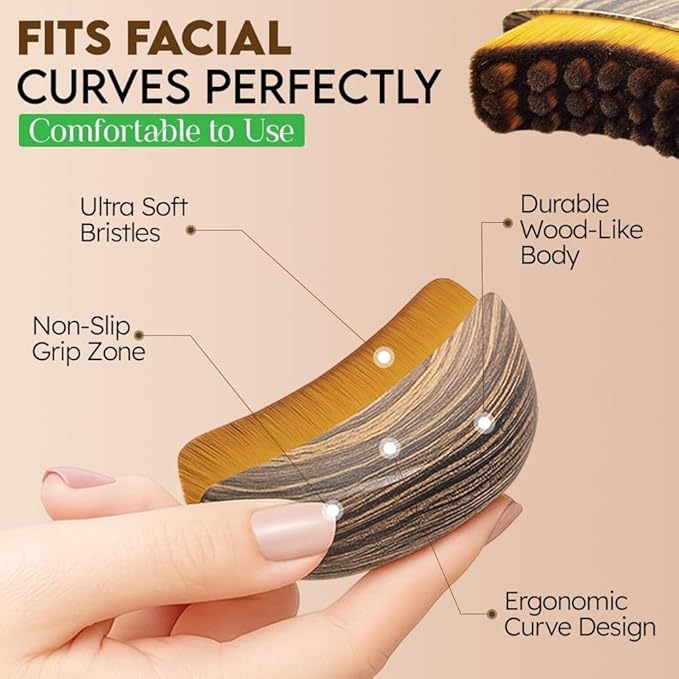 New Lymphatic Contour Face Brush, Manual Lymphatic Drainage Massager, Ergonomically Designed to Fit The Skin Precisely,Relieve Fatigue(2PCS)