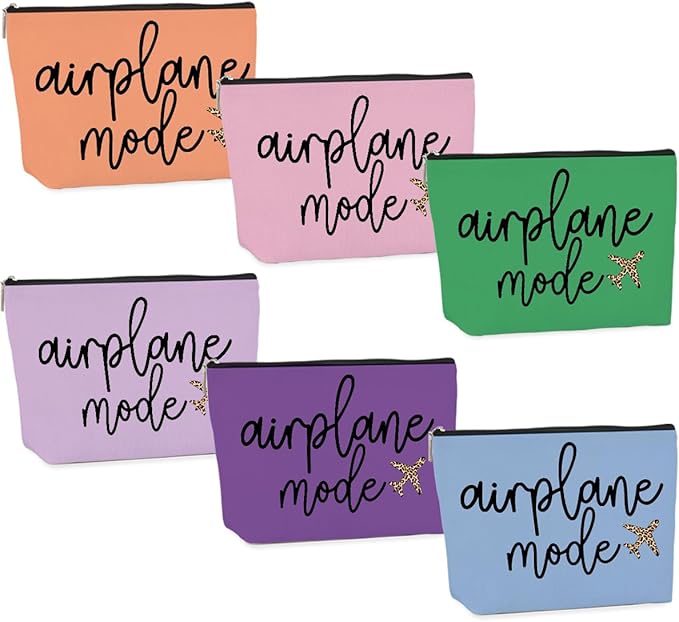 6PCS Pilot Gift Airplane Mode Makeup Bag flight attendant accessories flight attendant gifts airplane travel makeup bag Easter, Mother's Day, Nurses' Day, Christmas gifts for friends and sisters