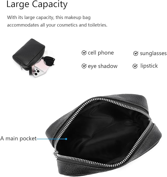 Makeup Bag Large Capacity Women's Classic Black Wash Bag Adjustable Partition Wash Bag Brush and Cosmetic Carrying Bag