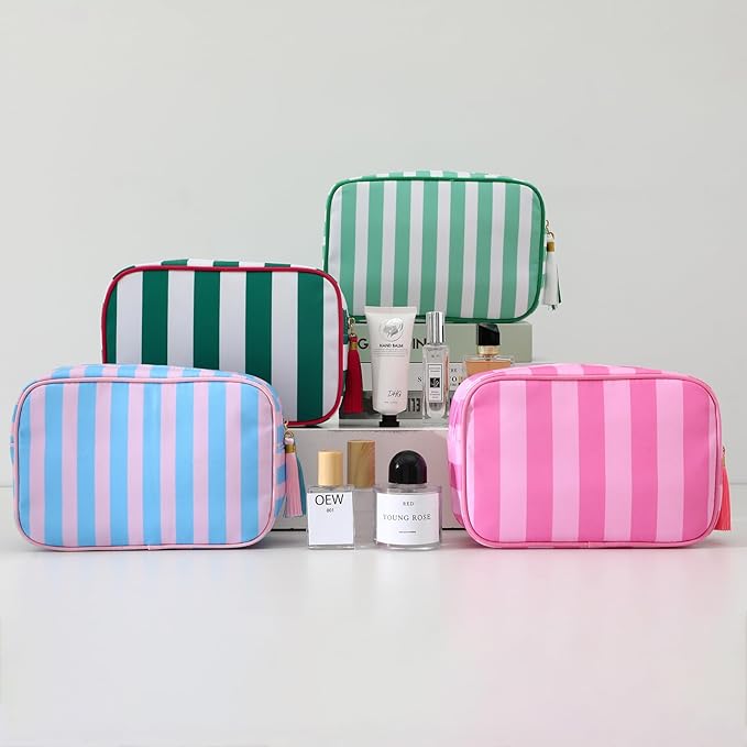 Makeup Bag Travel Cosmetic Bag Organizer Tassel Toiletry Bag Large Canvas Zipper Pouch Mahjong Tile Bag