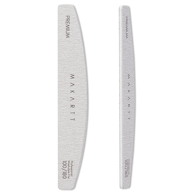 Makartt Nail File, 100/180 Grit Nail Files for Natural Nails, Professional Strong Emery Boards for Nails Doubled Sides Washable Fingernail Files Manicure Tool Set(Zebra-2pcs Trial Set)