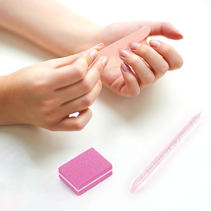 24 Sets Disposable Manicure Kit, Individually Package Nail Kit,Manicure Set with Mini Nail File,Mini Nail Buffer,Nail Stick for Salon Home