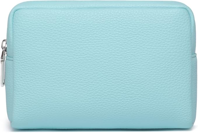 Makeup Bag Large Capacity Women's Classic Black Wash Bag Adjustable Partition Wash Brush and Cosmetic Carrying Bag (Clear Water Blue)