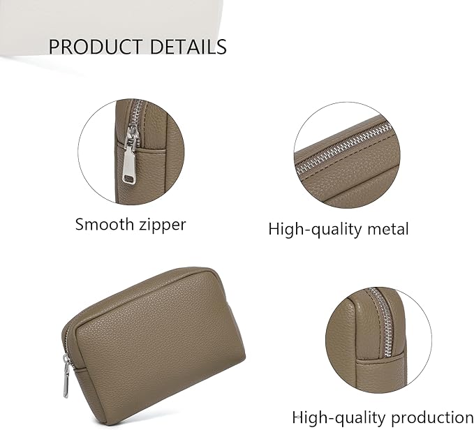 Makeup Bag Large Capacity Women's Classic Black Wash Bag Adjustable Partition Wash Brush and Cosmetic Carrying Bag (Tea Color)