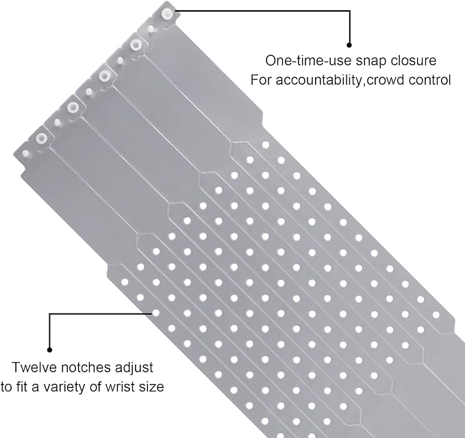 100pcs Colored Vinyl Wristbands, Waterproof Wristbands, Security Wrist Bands, Event Wristbands for Bar Club Festival Music Meeting, Pool Parties,Outdoor Sports (Color : Gray)