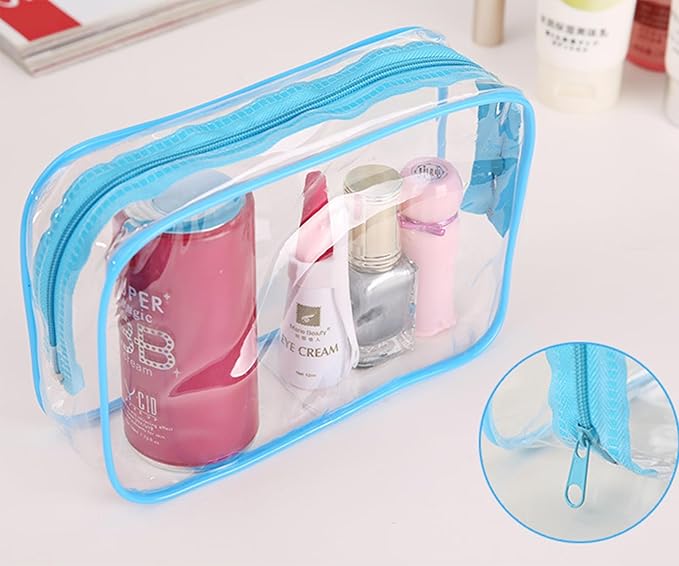 20 Packs Clear Cosmetics Bags for Women Men Waterproof Toiletry Bags PVC Makeup Bags Organizer Case with Zipper for Travel Bathroom (20PCS -8Colors)