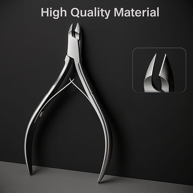 UM Supplies Cuticle Trimmer | Professional Cuticle Nipper With 2 Pushers, Nail Cutter + Pouch | Travel Set | Pedicure Manicure Nail Care Tool Stainless Steel (Jaw 5mm Double Spring)