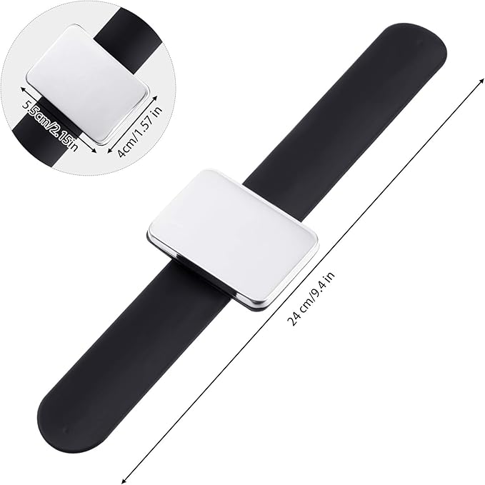 2 Pieces Magnetic Pincushion and Wristband Holder for Quilting, Sewing Pins, Hair Clips - Silicone Wrist Strap, Flannelette Bag