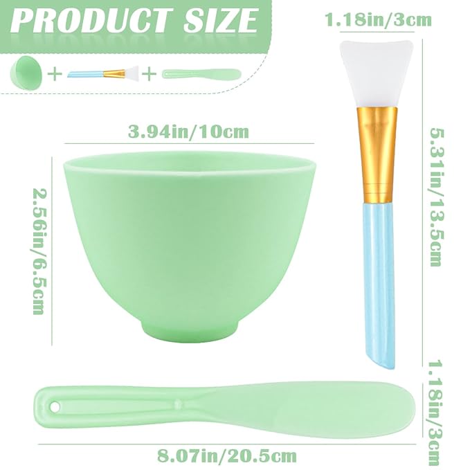 Silicone Face Mask Mixing Bowl Set, Microwavable Silicone Facial Mud Bowl with Bowl Stick Spatula, Face Mask Applicator, Cosmetic Beauty Tool for Home Salon