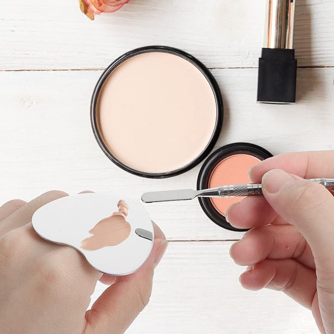 2 Sets Ring Palette Small Love Heart Tray Drawing Tray Cream Mixing Makeup Paint Small Drawing Plates Foundation Mixing Artist Painting Watercolor Painting Nail Stainless Steel