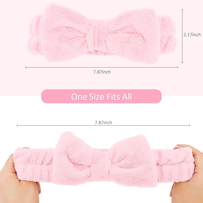 10 Pack Cute Pink Skincare Headbands Set for Women Girls Spa Headband for Washing Face Bulk Valentine’s Day Party Favor & Gift Set