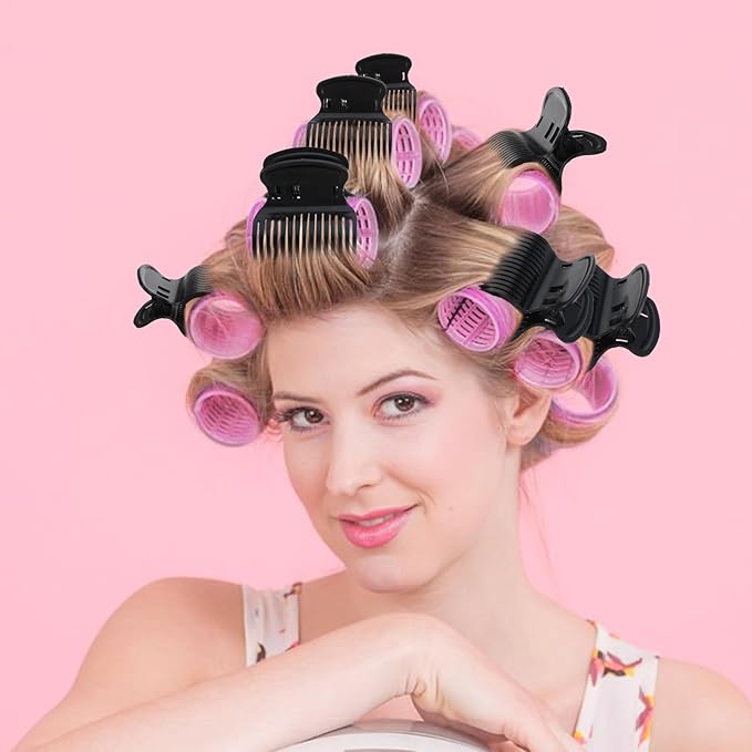 16 Pcs Hot Roller Clips Versatile Hair Roller Clips Curler Claw Replacement Clip Hair Section Styling Tool Set for Women Girls Effortless Curls Waves