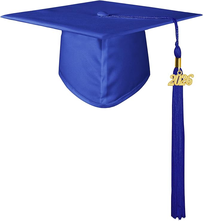 GraduationMall Matte Graduation Cap with 2026 Tassel for High School & Bachelor