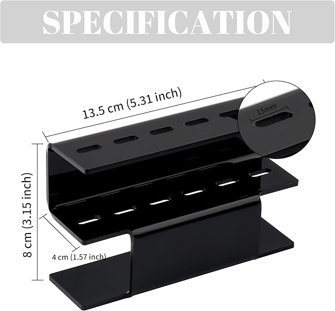 Lash Extension Supplies GEMERRY Tweezer Holder Tweezer Stand for Eyelash Extension Supplies Accessories Tools Acrylic Display Storage 6 Pcs Tweezers Shelf Holder (Black)