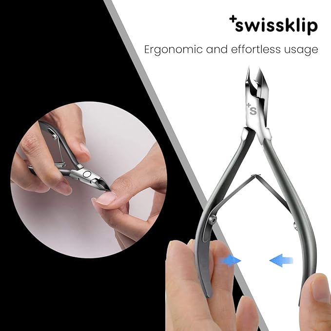 Swissker by Swissklip Cuticle Trimmer I Best Cuticle Remover I Cuticle Nippers, Cutter, Scissors I Nail Nipper used along with Cuticle Pusher Tool, Cuticle Clippers, Nail Cuticle Trimmer (Pack of 2)