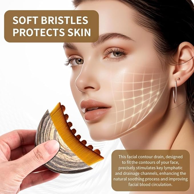 Lymphatic Face Brush,Manual Facial Cleansing Brush for Sensitive Skin, Lymphatic Drainage Brushs and Deep Pore Cleaning Soft Bristle Pore Cleaner for Nose Travel-Friendly Skin Cleansing Tool(1Pcs)
