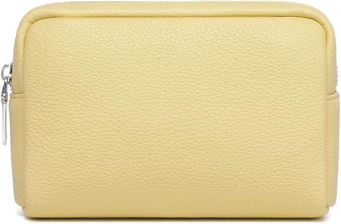 Makeup Bag Large Capacity Women's Classic Black Wash Bag Adjustable Partition Wash Brush and Cosmetic Carrying Bag (Pearl Yellow)