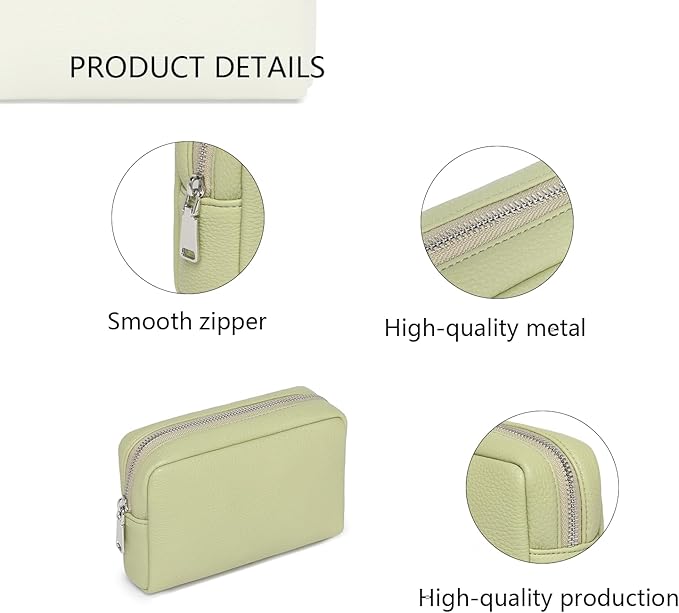 Makeup Bag Large Capacity Women's Classic Black Wash Bag Adjustable Partition Wash Brush and Cosmetic Carrying Bag (Sage Green)