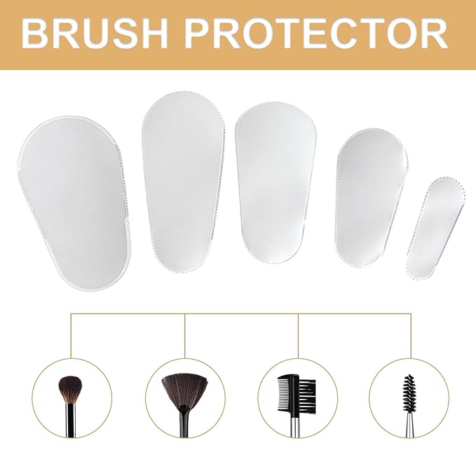 25 Pcs Waterproof Makeup Brush Covers, 5 Sizes Dustproof Cosmetic Brush Protectors For Travel, Storage & Daily Use - Lightweight And Durable Plastic Brush Sleeves