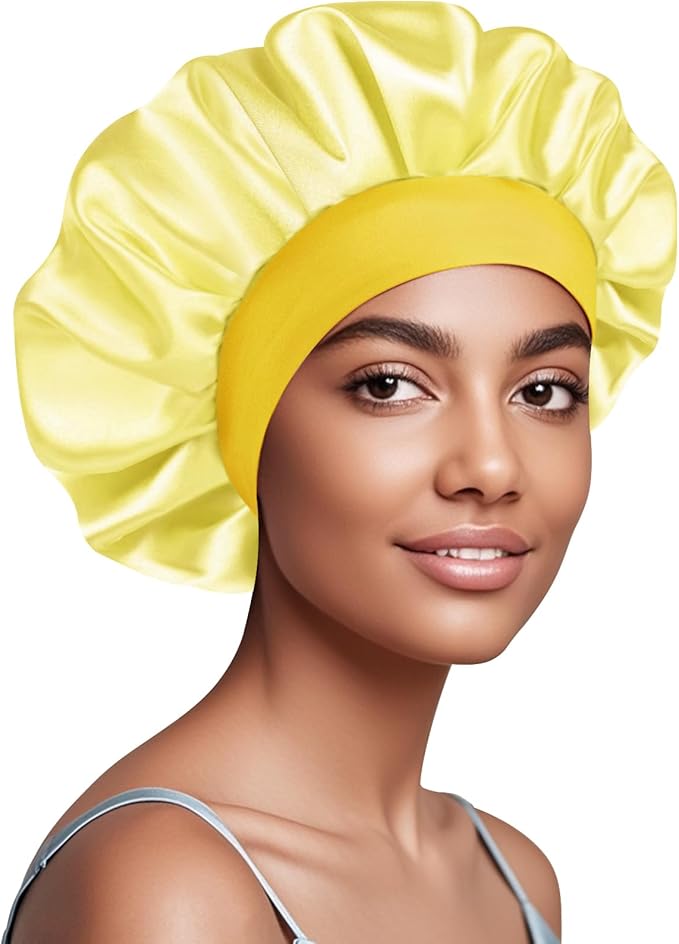 Doitory Satin Silk Bonnet for Sleeping, Soft Satin Lined Hair Bonnet for Women, Double Layer Sleep Nightcap